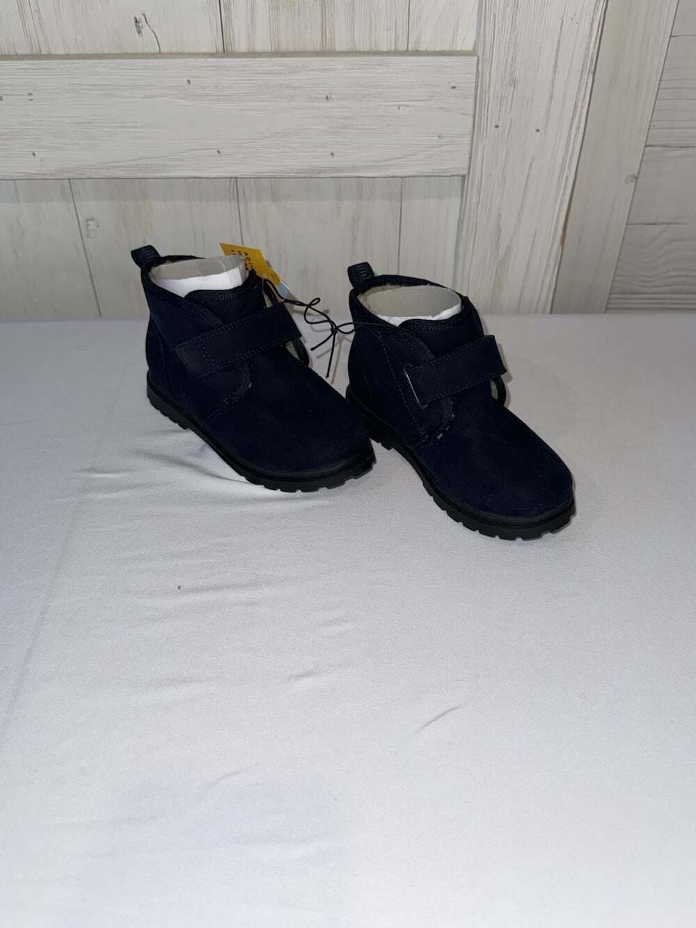 Cat & Jack Magnus Toddler Navy Blue Suede Shearling Lined Ankle Boots Size 10
